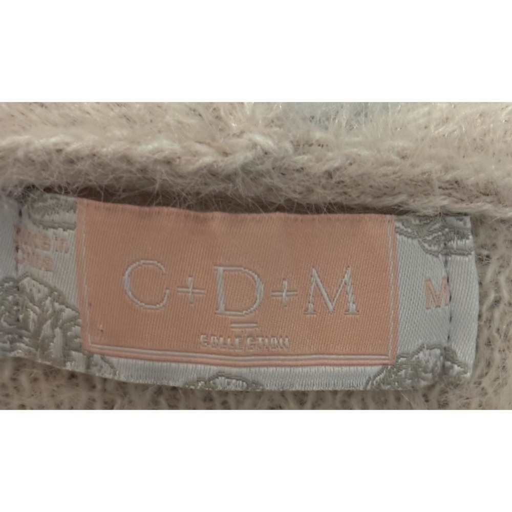 C+D+M Collection Open-Front Cardigan Women's Medium Chevron Pattern Ribbed Cuffs - Picture 4 of 7